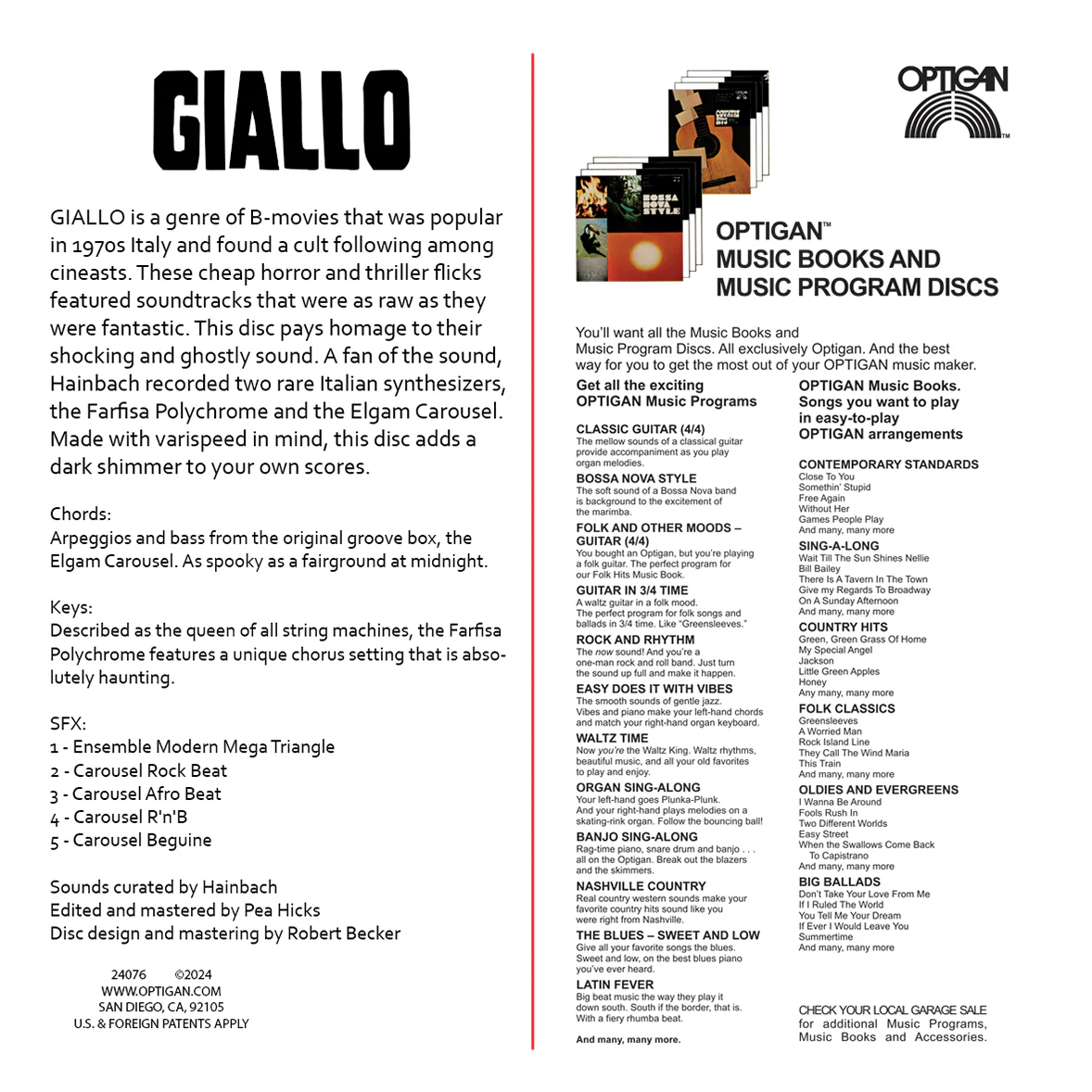 Giallo - Optigan Disc - Image 2